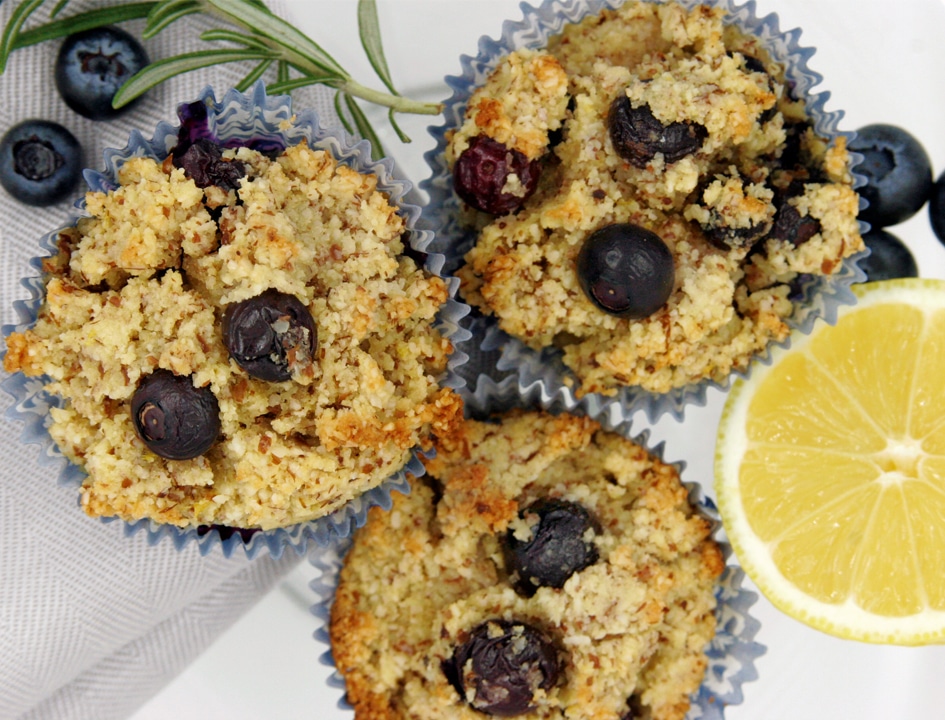 Paleo Friendly Grainless Blueberry Muffins