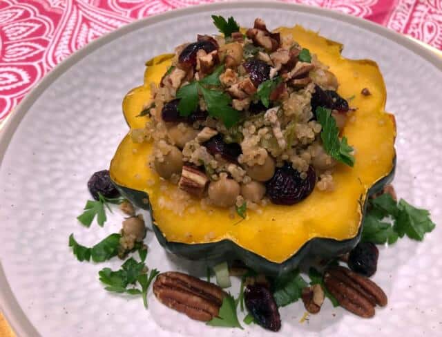 Stuffed Acorn Squash Easy Vegan Thanksgiving Entree