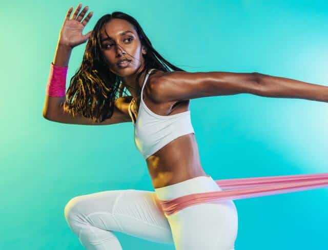 Girl using Resistance bands Functional Exercise