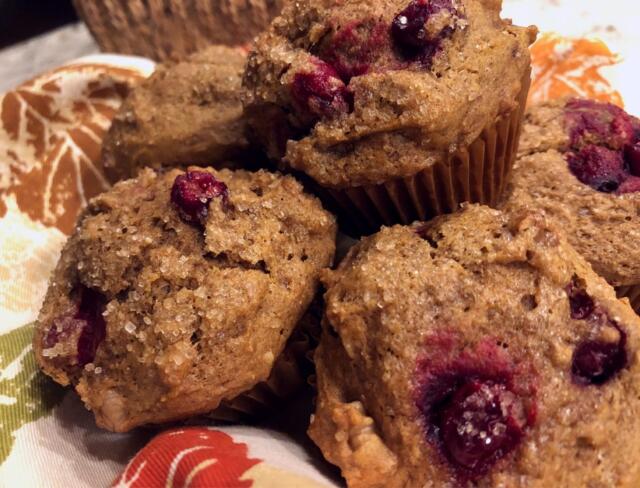 plate of spiced pumpkin muffins