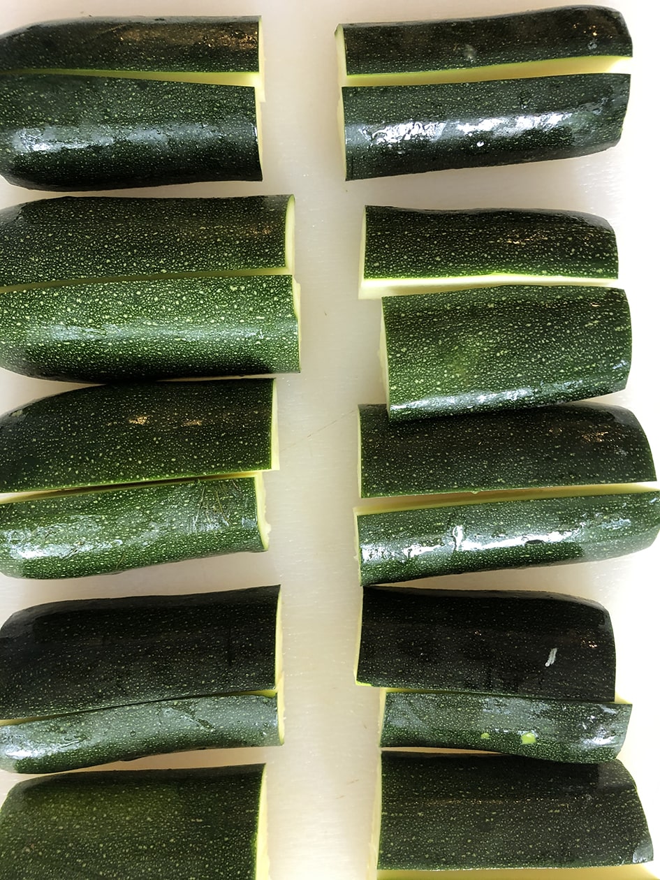 3 to 4 medium zucchini sliced in half