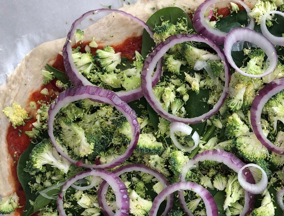 healthy vegan pizza ready to bake